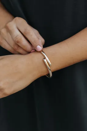 Gold Metallic Hinge Cuff Bracelet