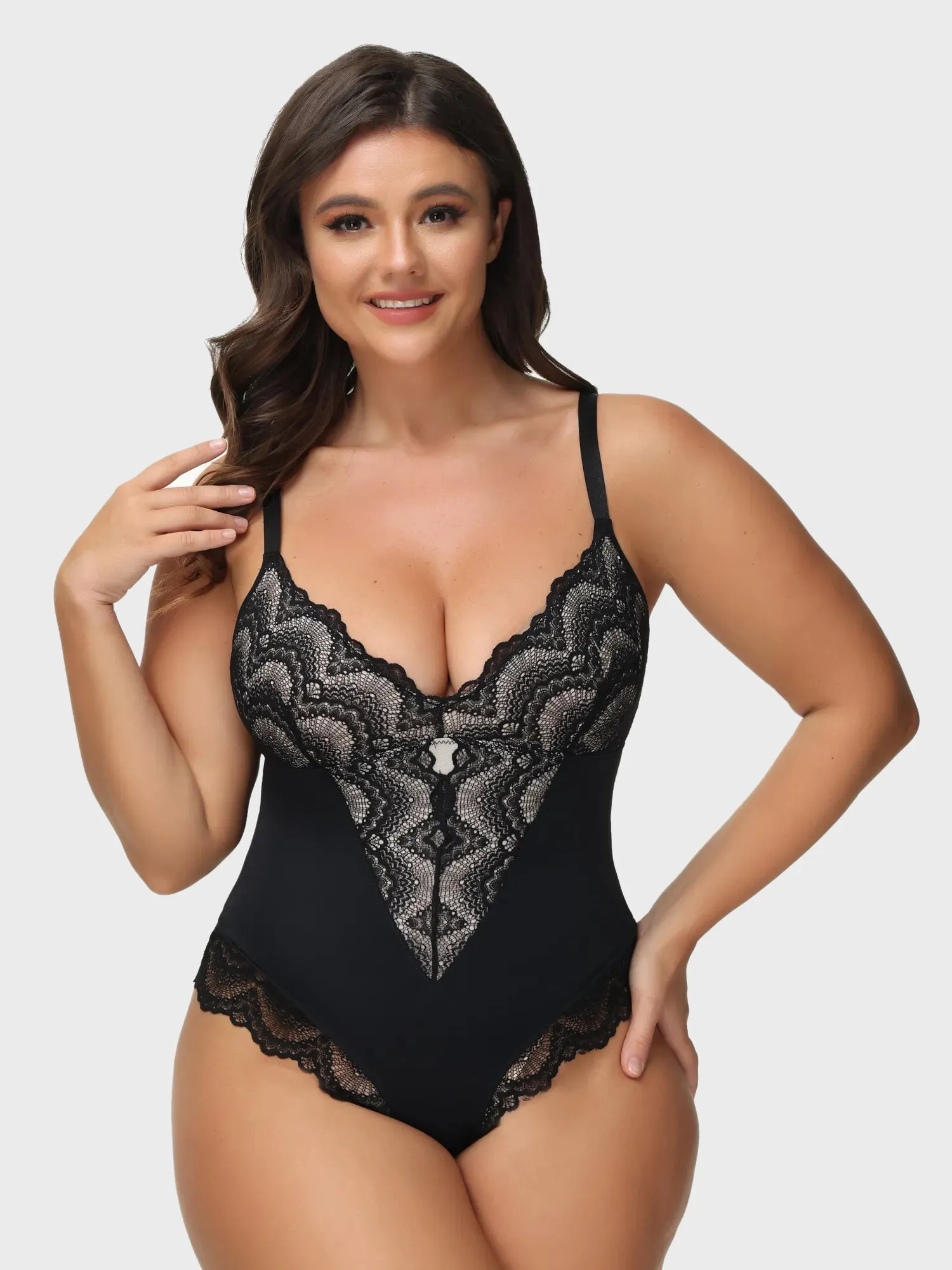 3-in-1 Lacey Sculpting Shapewear Bodysuit