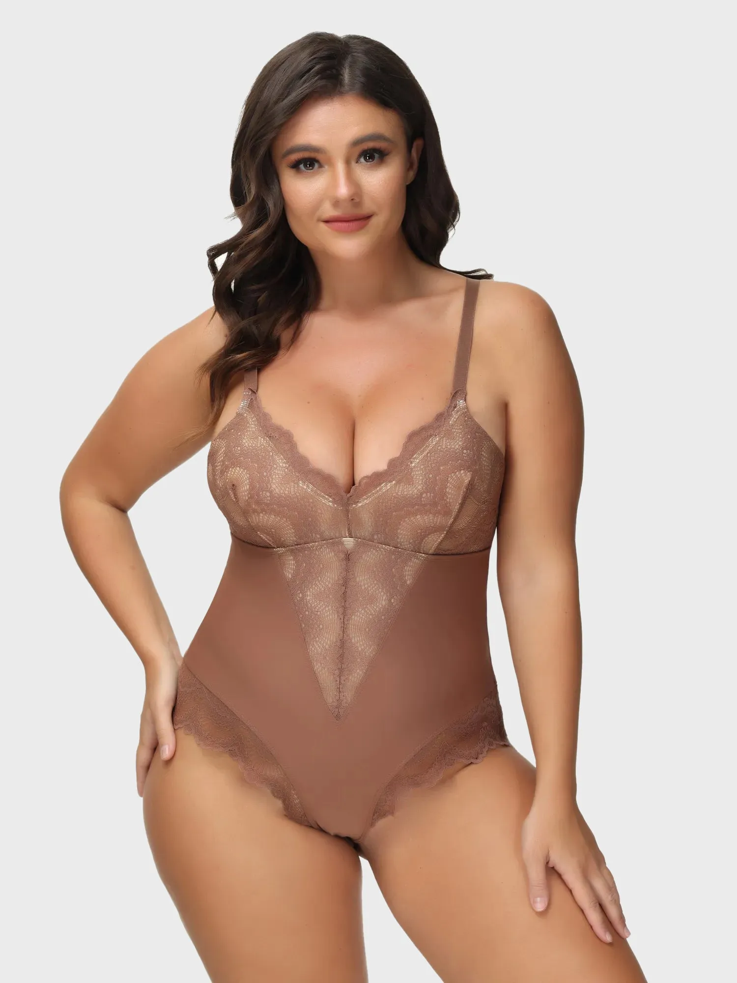 3-in-1 Lacey Sculpting Shapewear Bodysuit