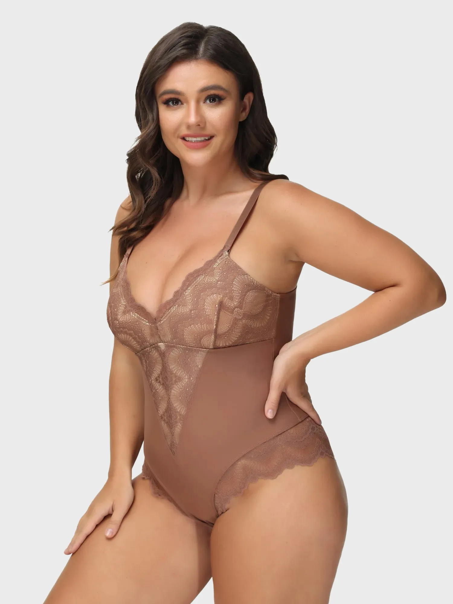 3-in-1 Lacey Sculpting Shapewear Bodysuit