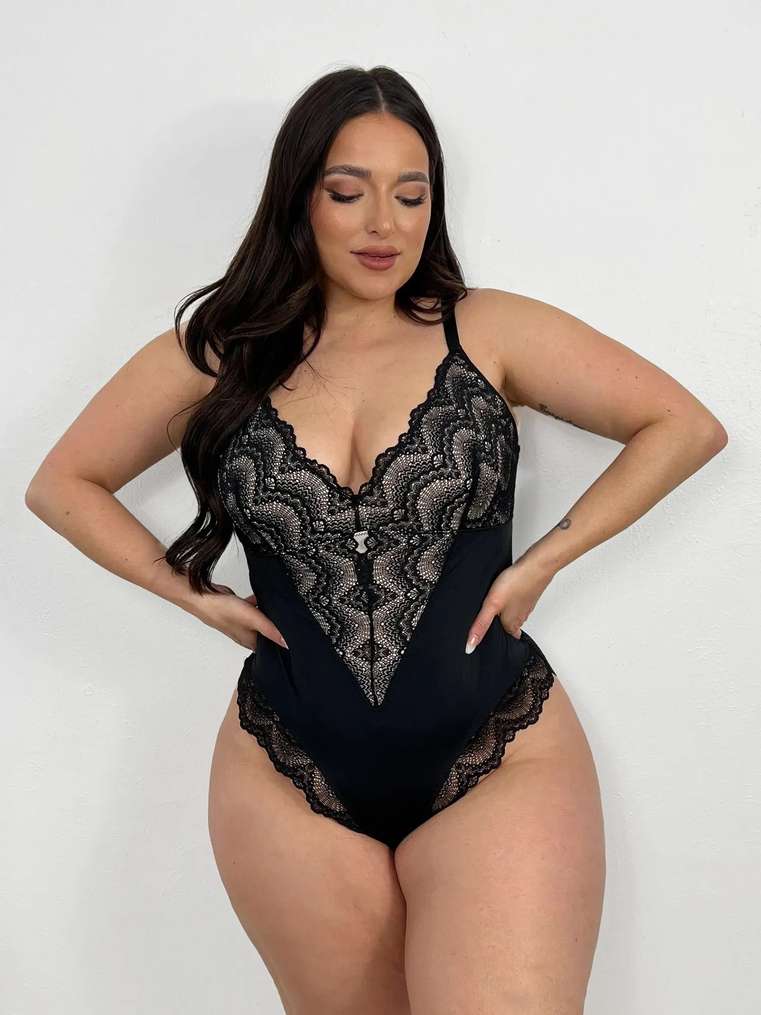 3-in-1 Lacey Sculpting Shapewear Bodysuit