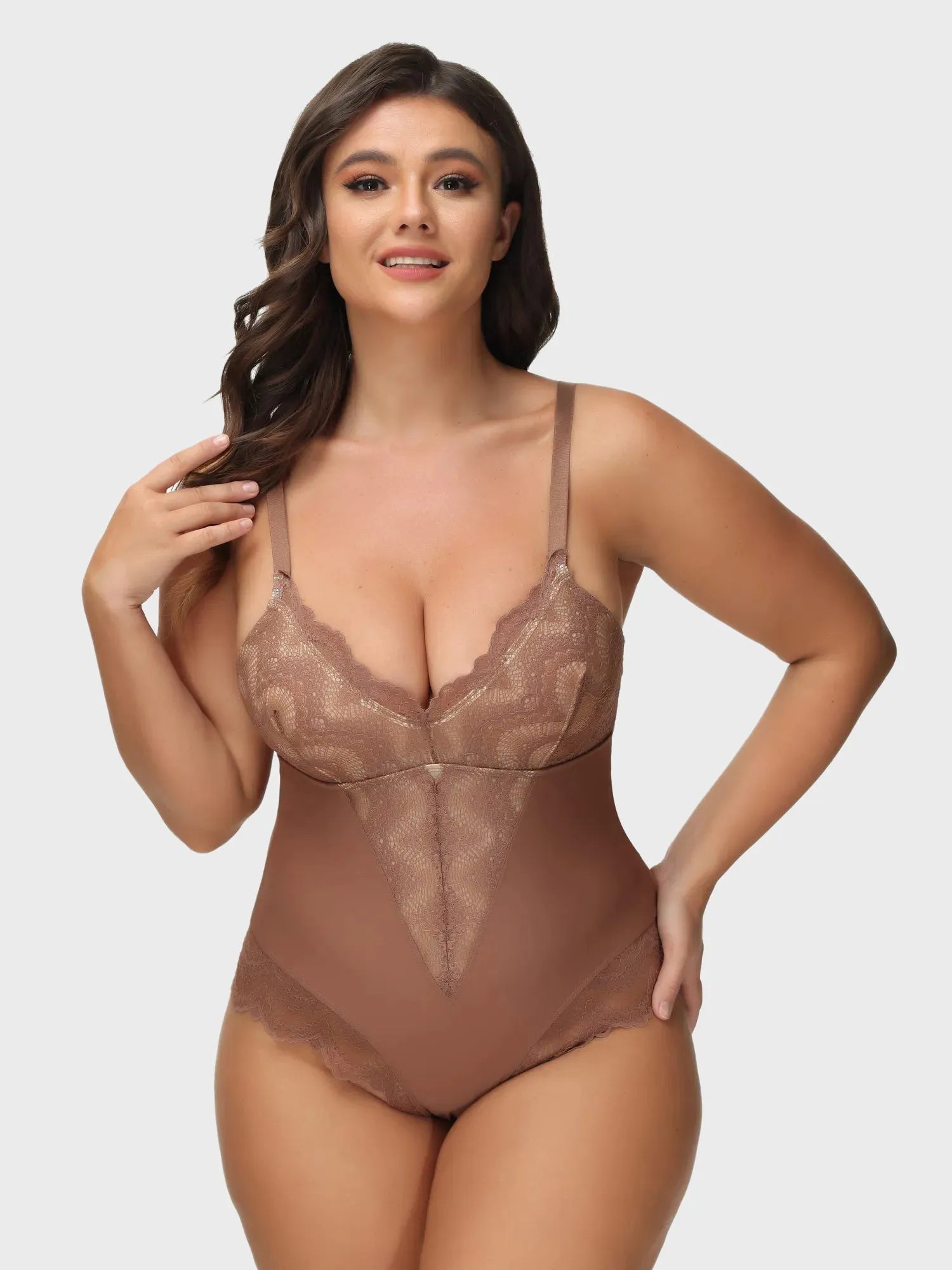 3-in-1 Lacey Sculpting Shapewear Bodysuit