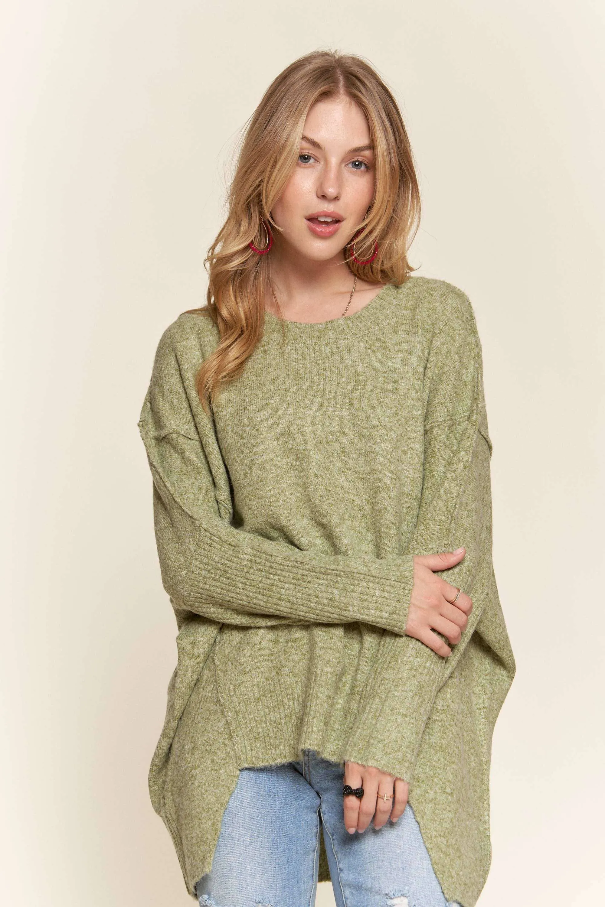 Adora Oversized Rust Knit Tunic Top