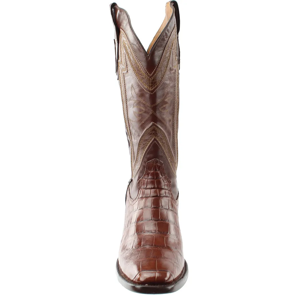 American Alligator Square Toe Cowboy Boots