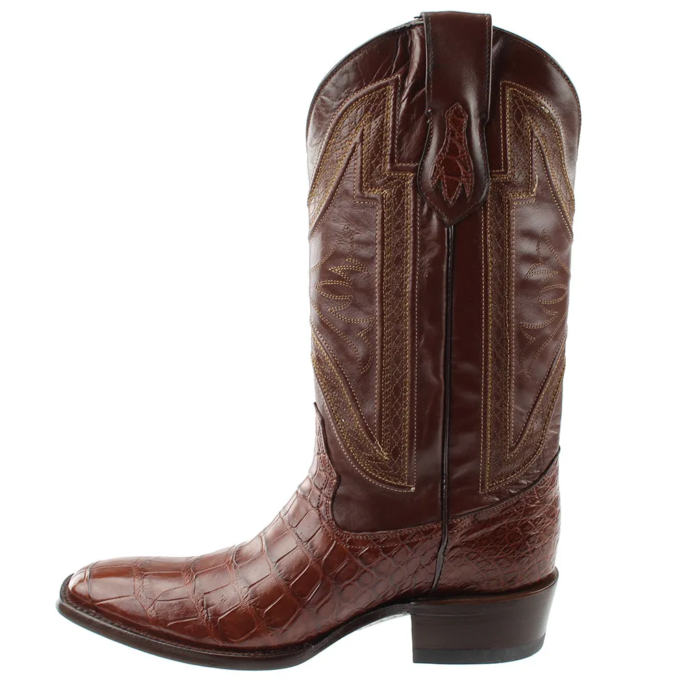 American Alligator Square Toe Cowboy Boots