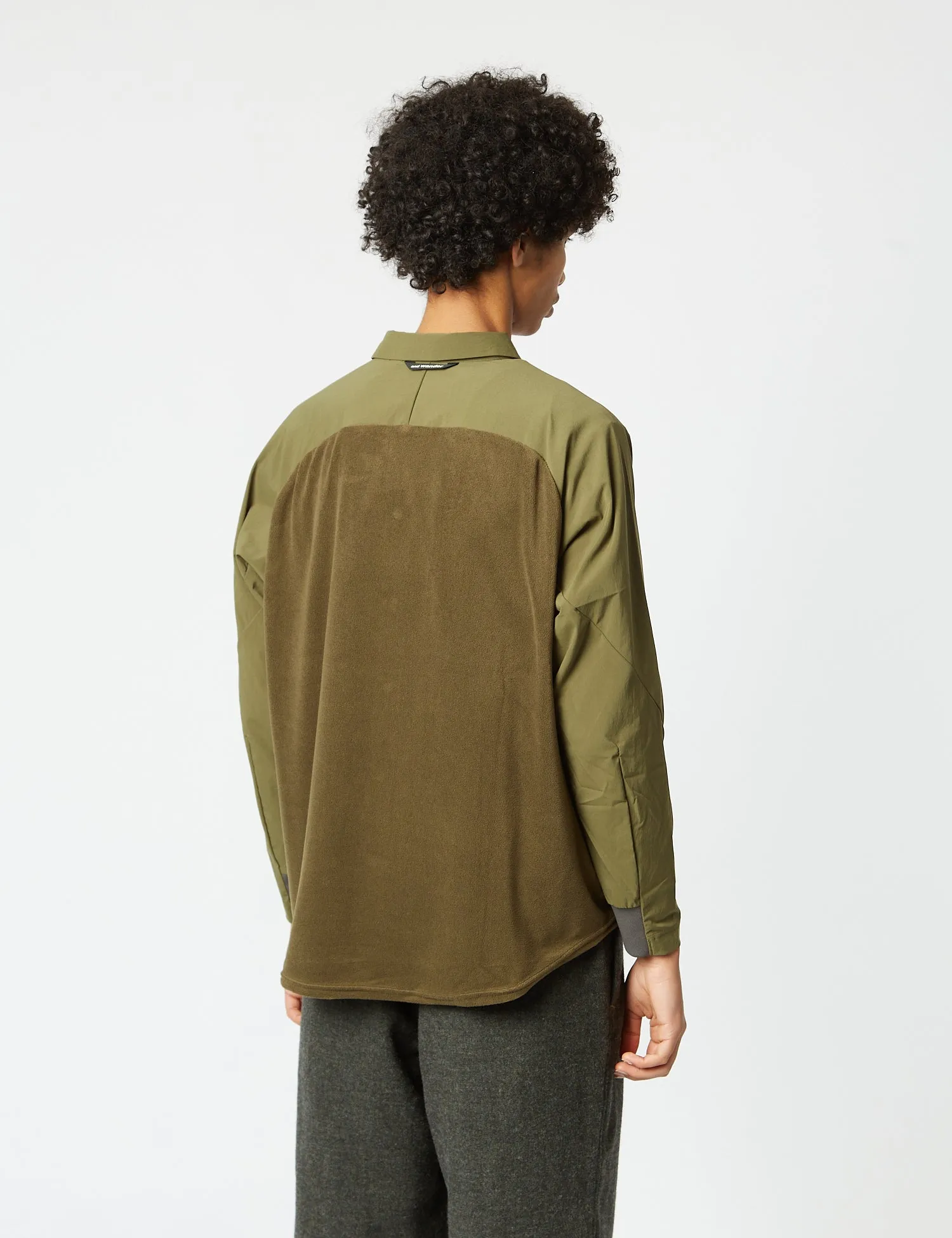 and Wander Fleece Base Long Sleeve Shirt - Khaki Green