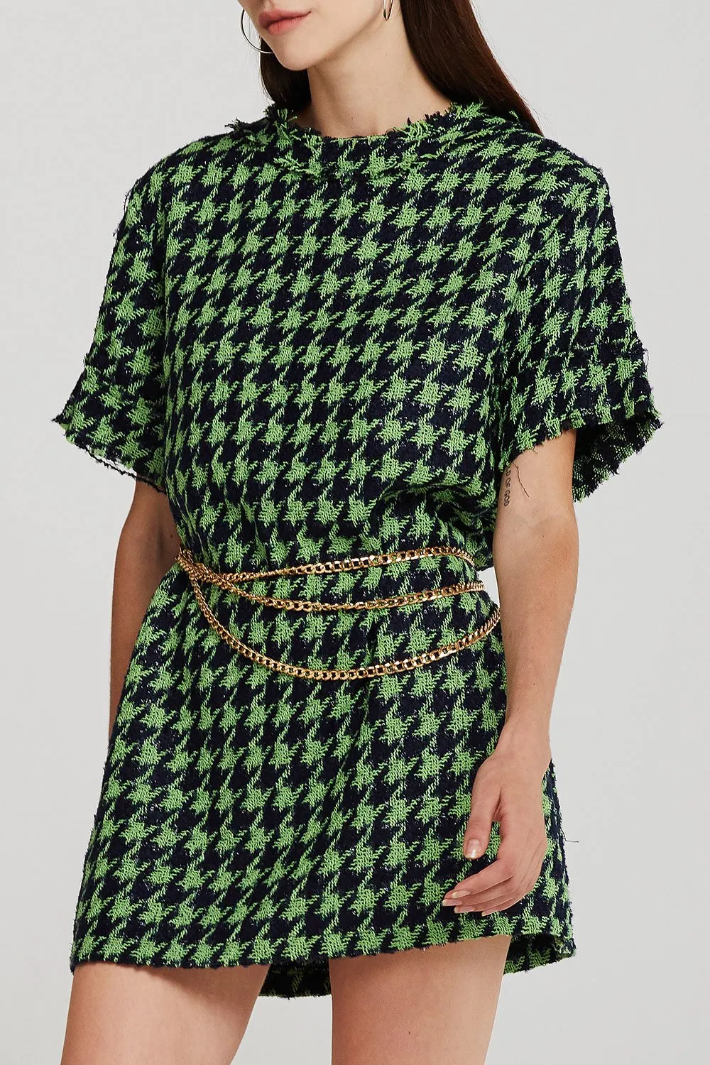 Anna Houndstooth Shift Dress