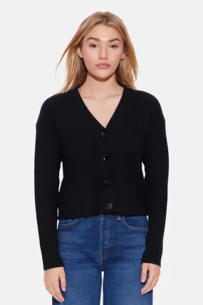 Beatrice Ribbed Cardigan Black