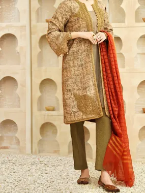 Beige Jacquard 3 Piece Stitched - ALP-3PS-1166