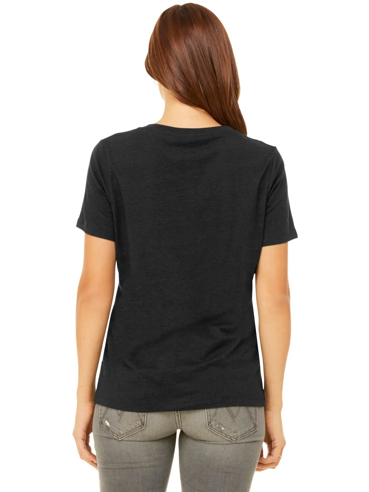 Bella Canvas Ladies Relaxed Heather CVC V-Neck Tee