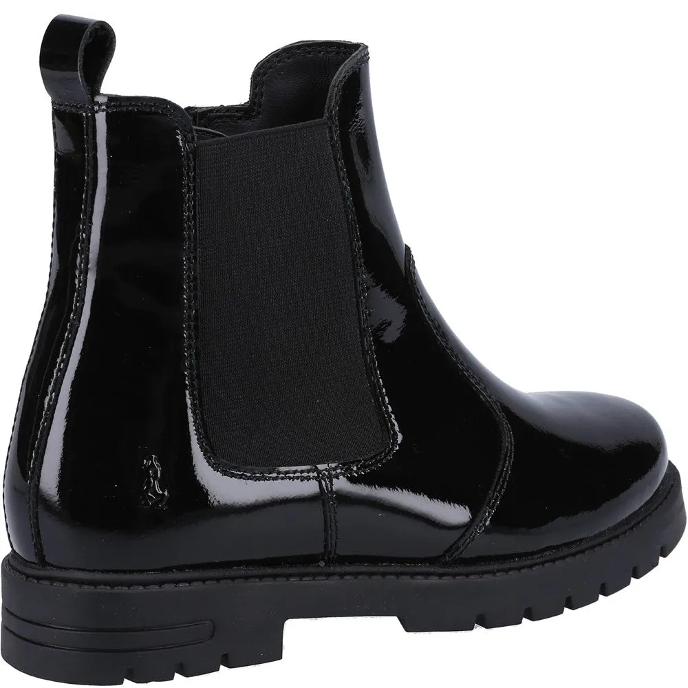 Black Laura Patent Junior School Boots