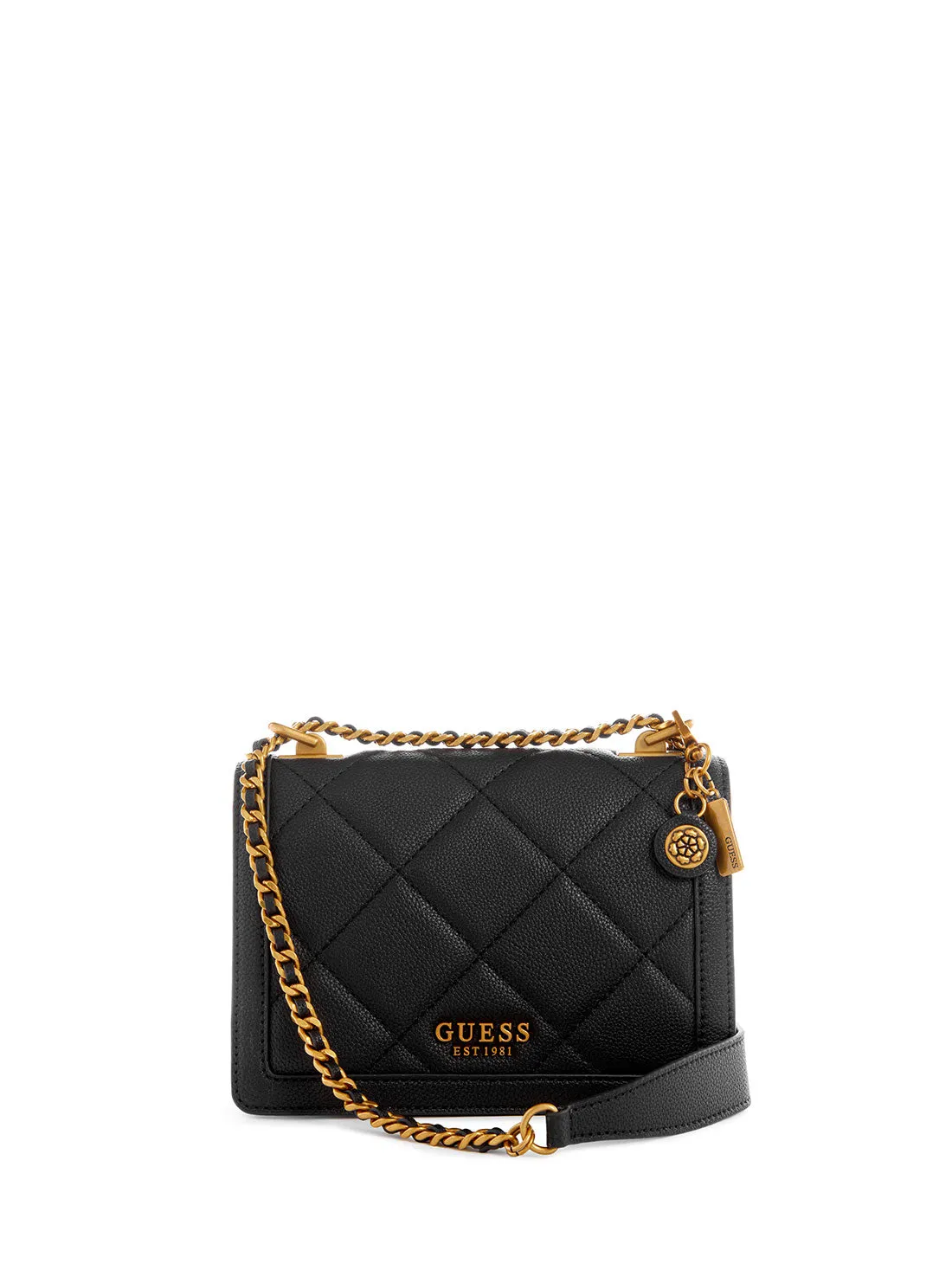 Black Quilted Abey Convertible Crossbody Bag