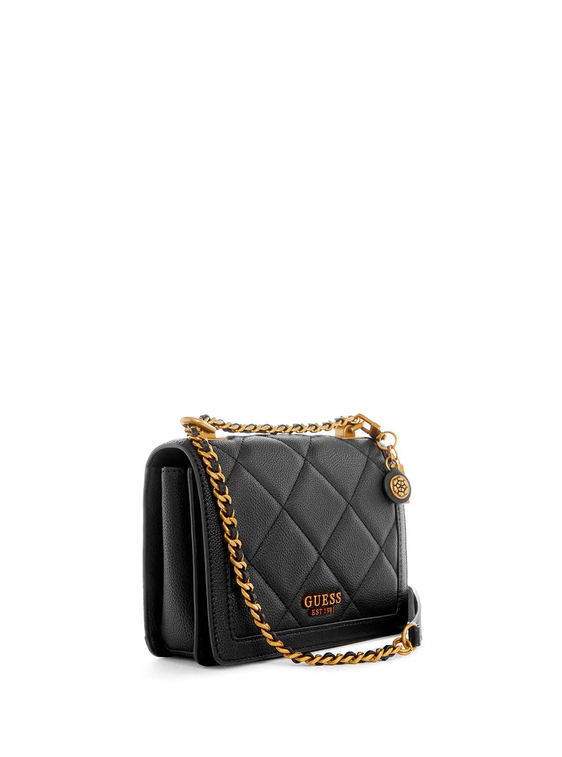 Black Quilted Abey Convertible Crossbody Bag