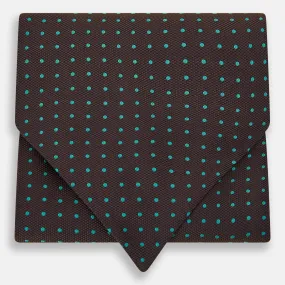 Blue and Dark Brown Micro Dot Silk Cravat