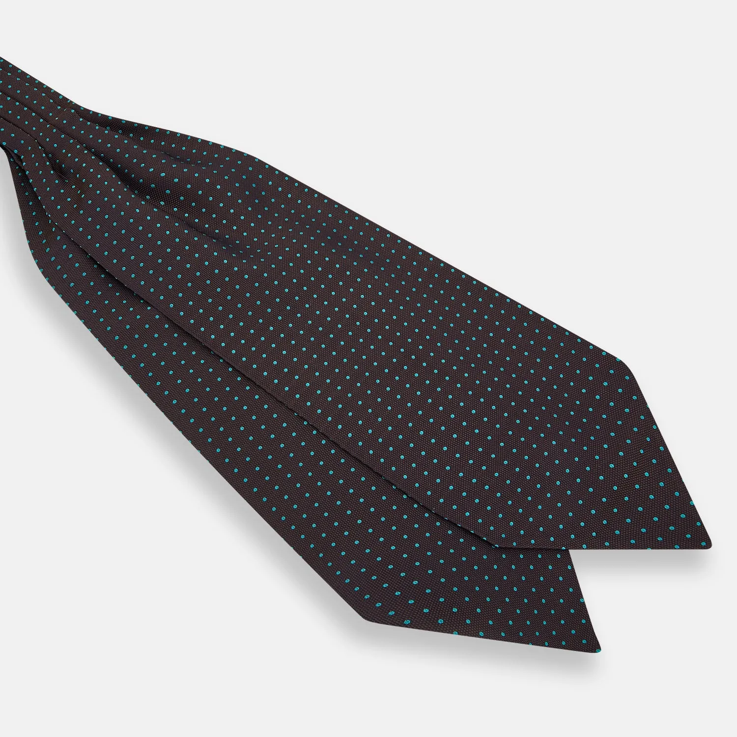 Blue and Dark Brown Micro Dot Silk Cravat