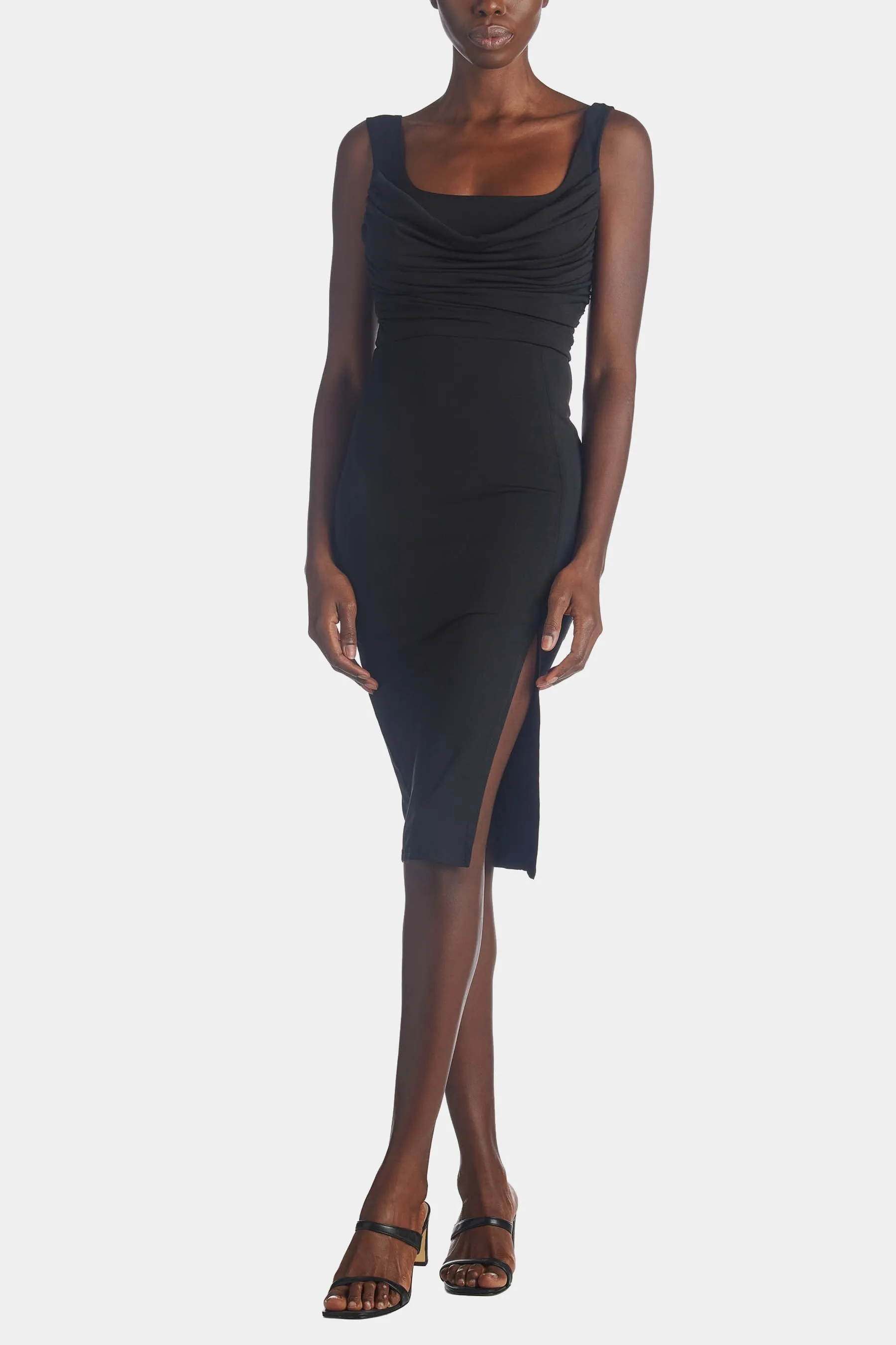 Bodycon Shirring Midi Dress