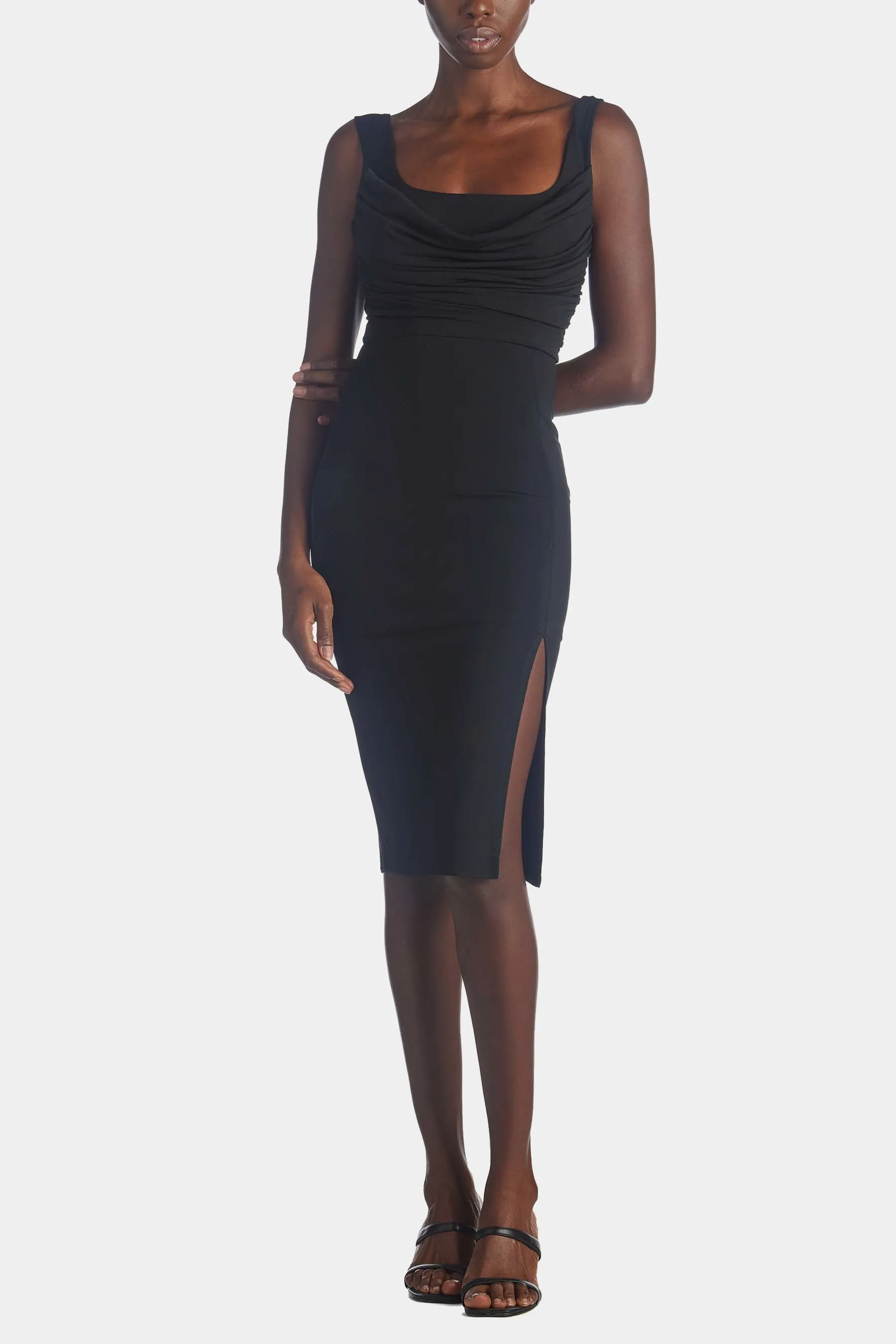 Bodycon Shirring Midi Dress