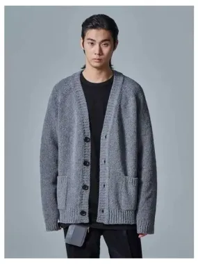 Boucl color cardigan gray domestic product