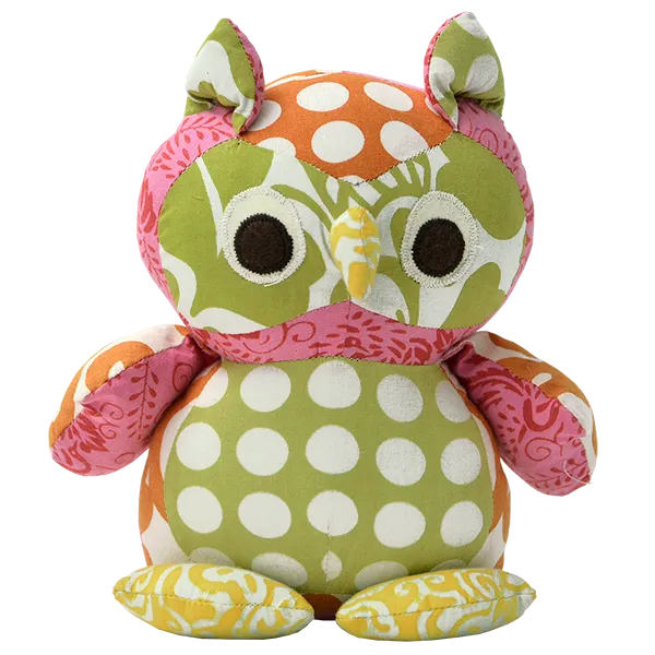 Bright Spring Scrappy Patchwork Owl