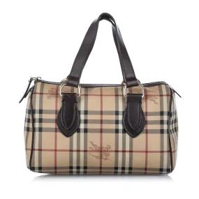 Burberry Haymarket Check Coated Canvas Boston Bag (SHG-16673)