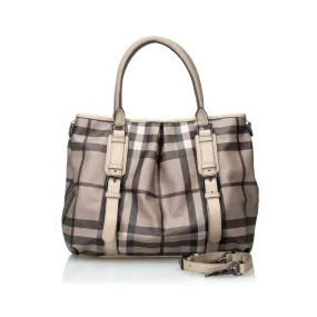 Burberry House Check Canvas Satchel (SHG-10460)