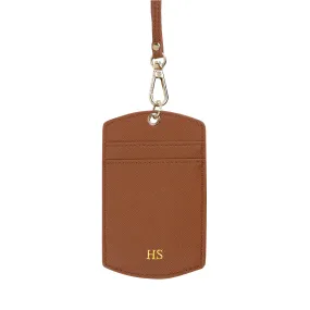 Caramel - Saffiano ID Cardholder Lanyard