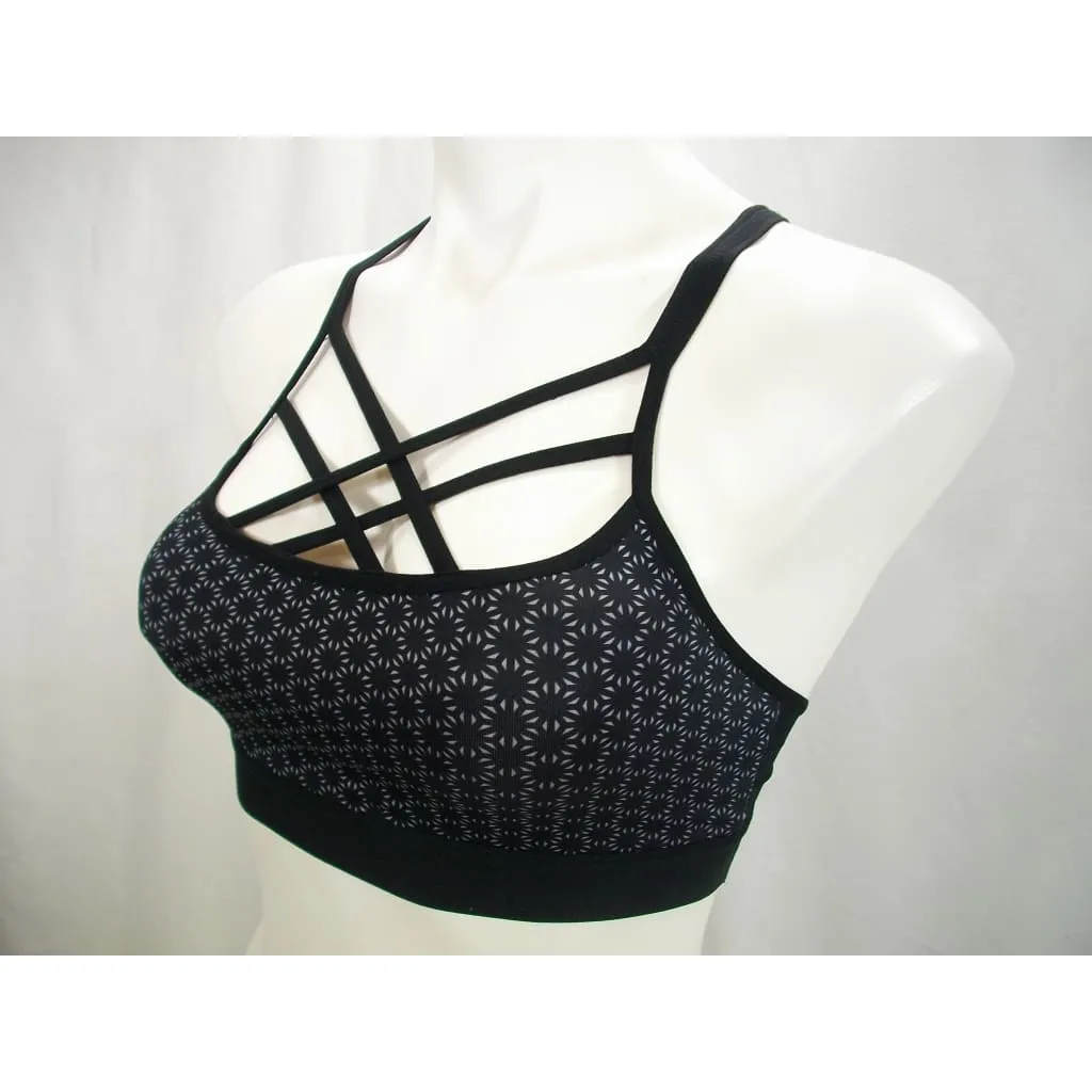 Champion N9687 C9 Strappy Front Cami Wire Free Sports Bra XS X-SMALL Black Print