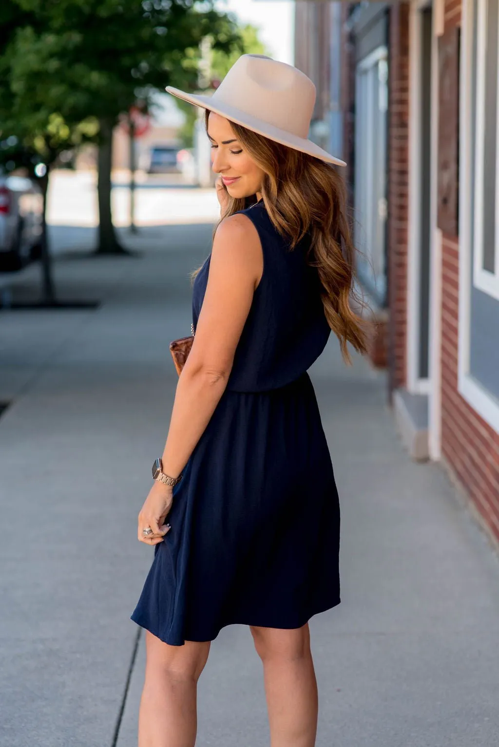 Cinched Ruffle Tank Dress