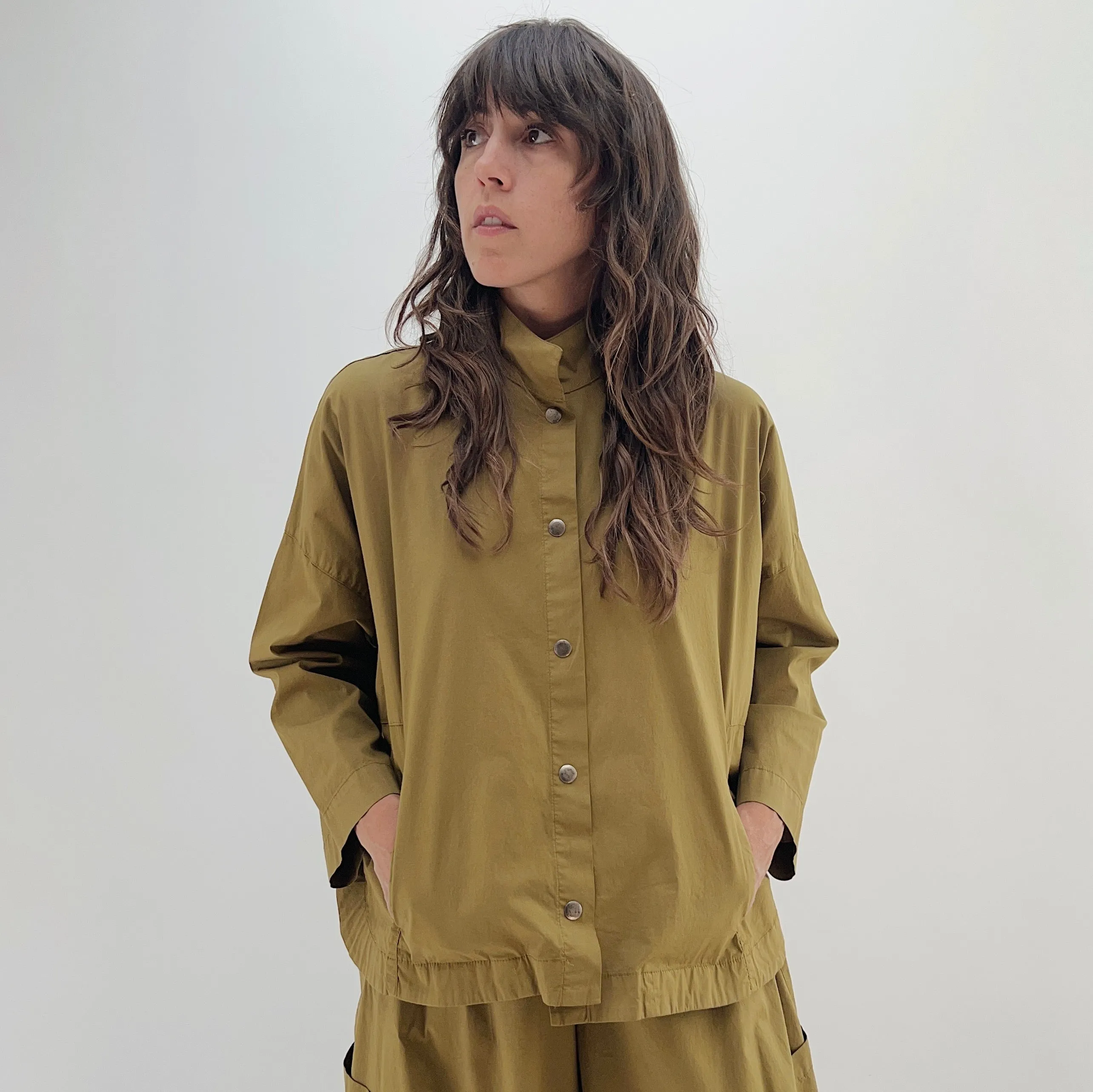 Eleven Stitch | Stand Collar Jacket in Olive