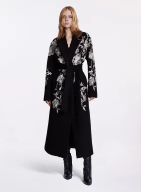 Embroidered Wool Coat