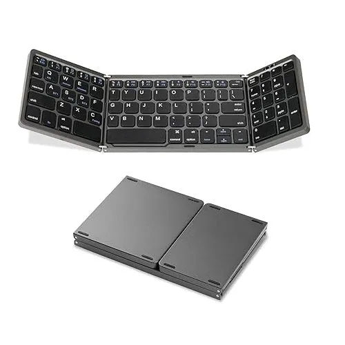 Foldable Rechargeable Bluetooth Keyboard with Numeric Keypad - B089