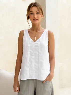 Giana Linen Top White