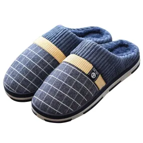 Groovywish Men Winter Slippers Warm Round Toe Soft Home Shoes