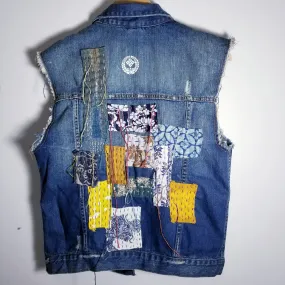 Handstitched Sashiko Retro Patchwork Vest