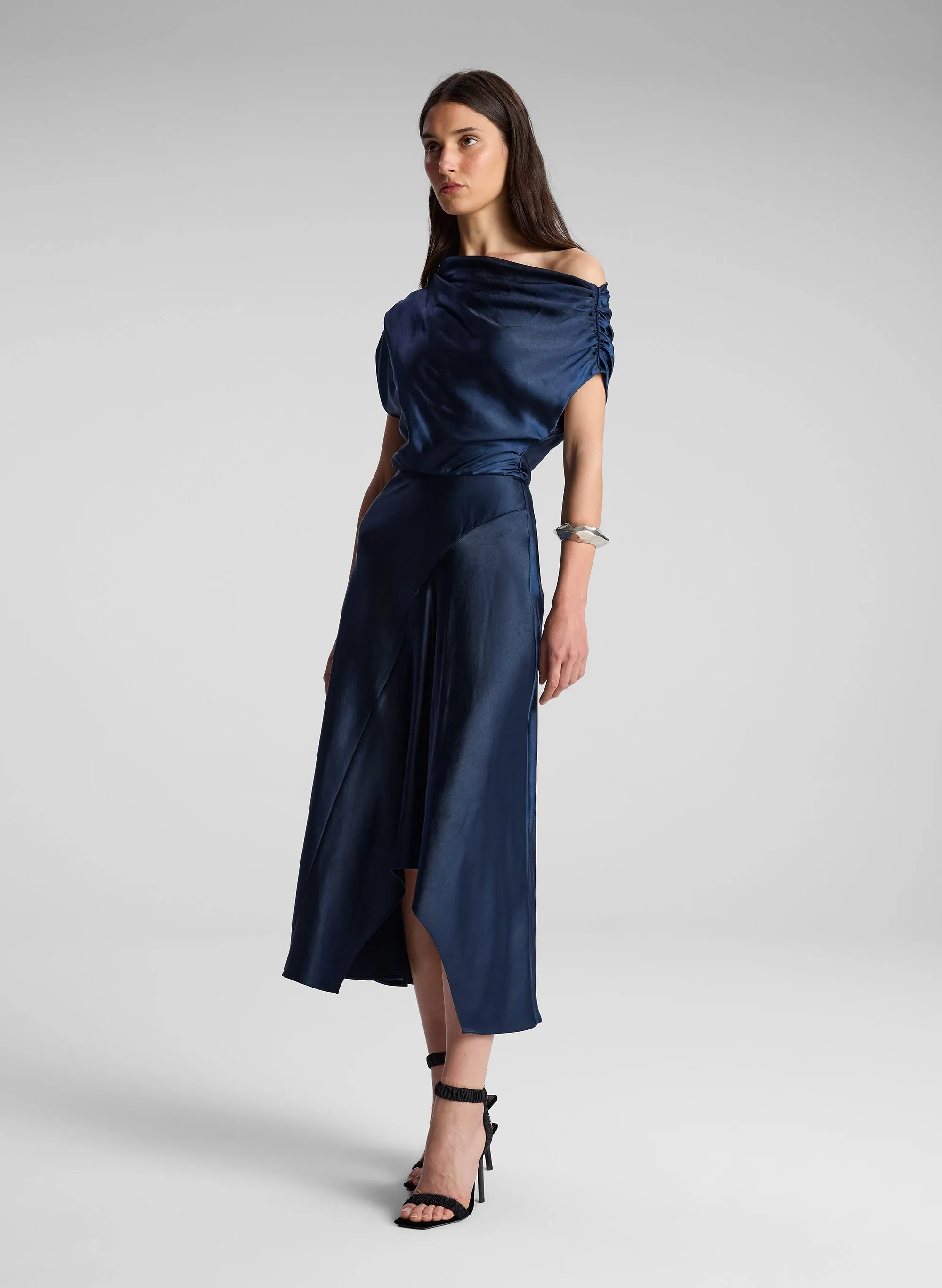 Jasmine Satin Midi Dress