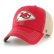 Kansas City Chiefs Mesh Back-Red Bill- Snapback Clean up - '47 Brand