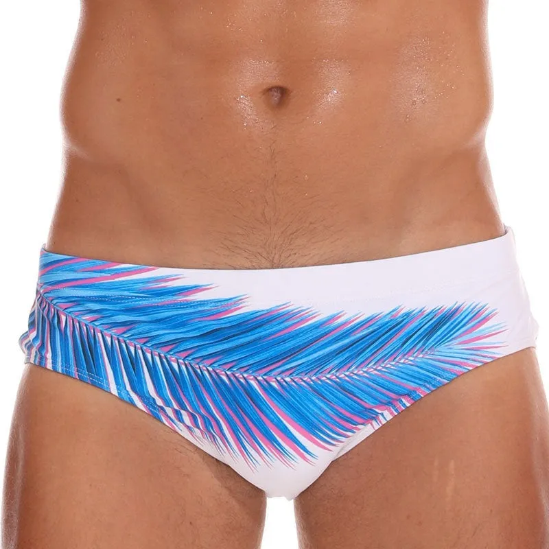 Leaf Printed Swim Briefs (Two Pieces)