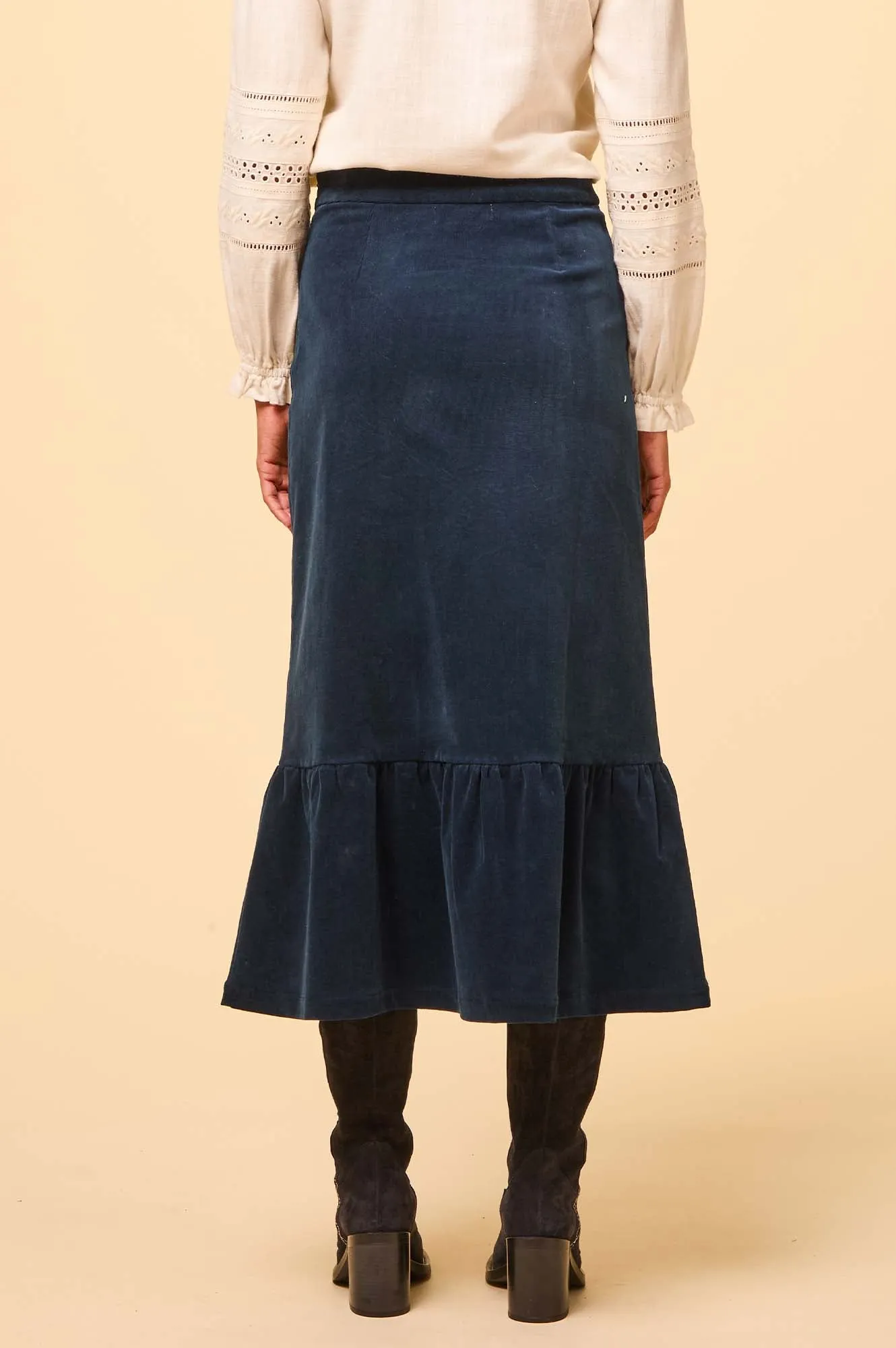 Lori Stretch Corduroy Skirt | Ink