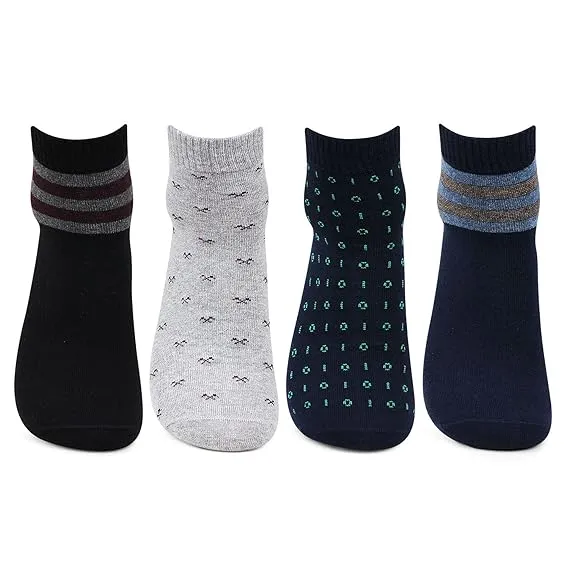 Men Formal Ankle Business and Office Socks-Pack Of 4