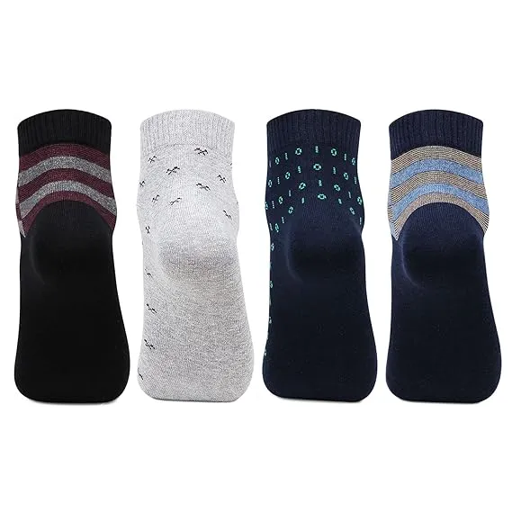 Men Formal Ankle Business and Office Socks-Pack Of 4