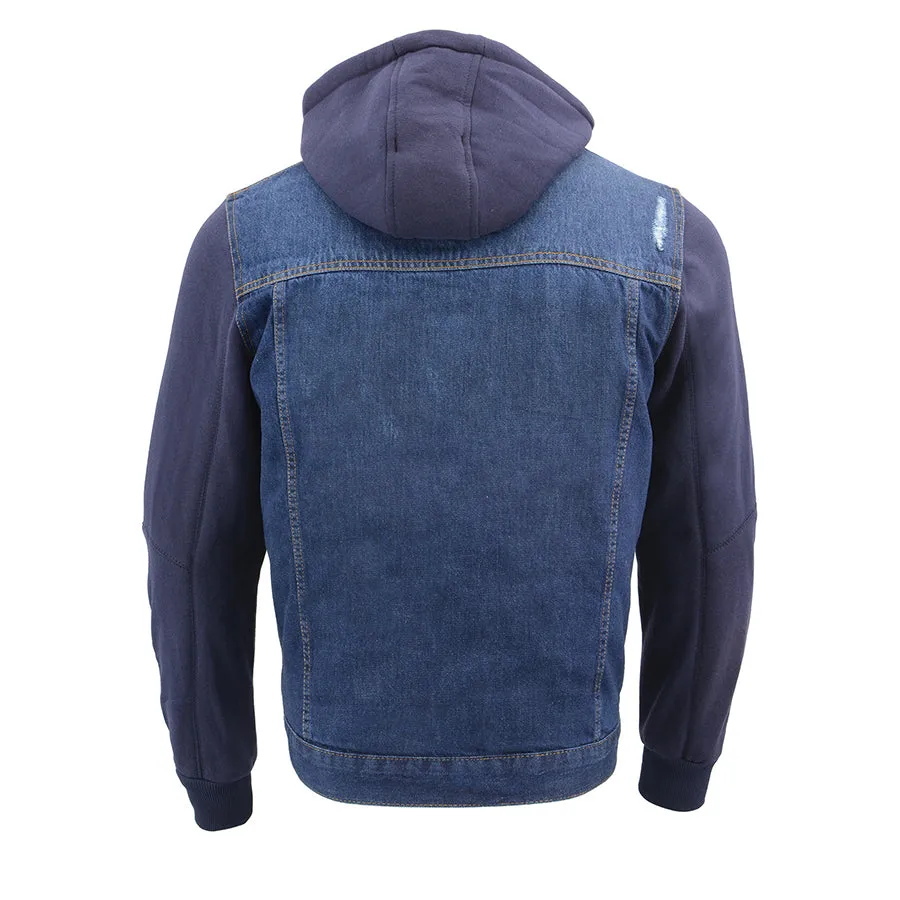 Men’s Denim Hoodie Jean Pocket Jacket w/ Gun Pockets