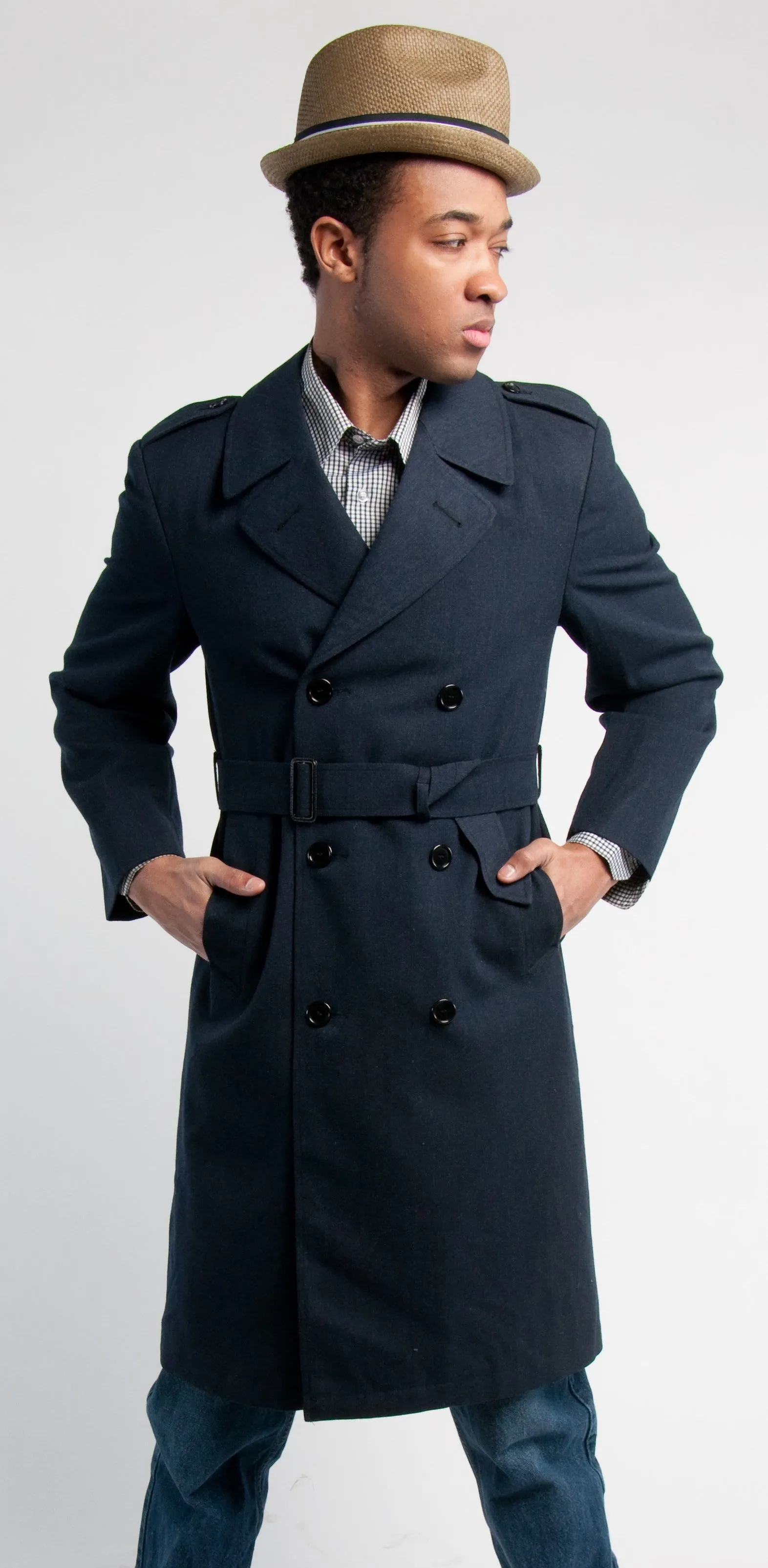 Navy Blue Trench Coat