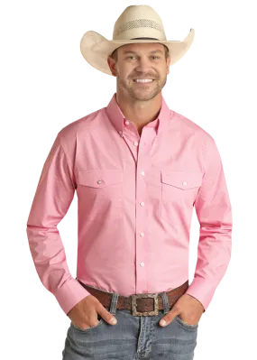 Panhandle Slim® Men's Pink Ditsy Print Long Sleeve Button Front Western Shirt