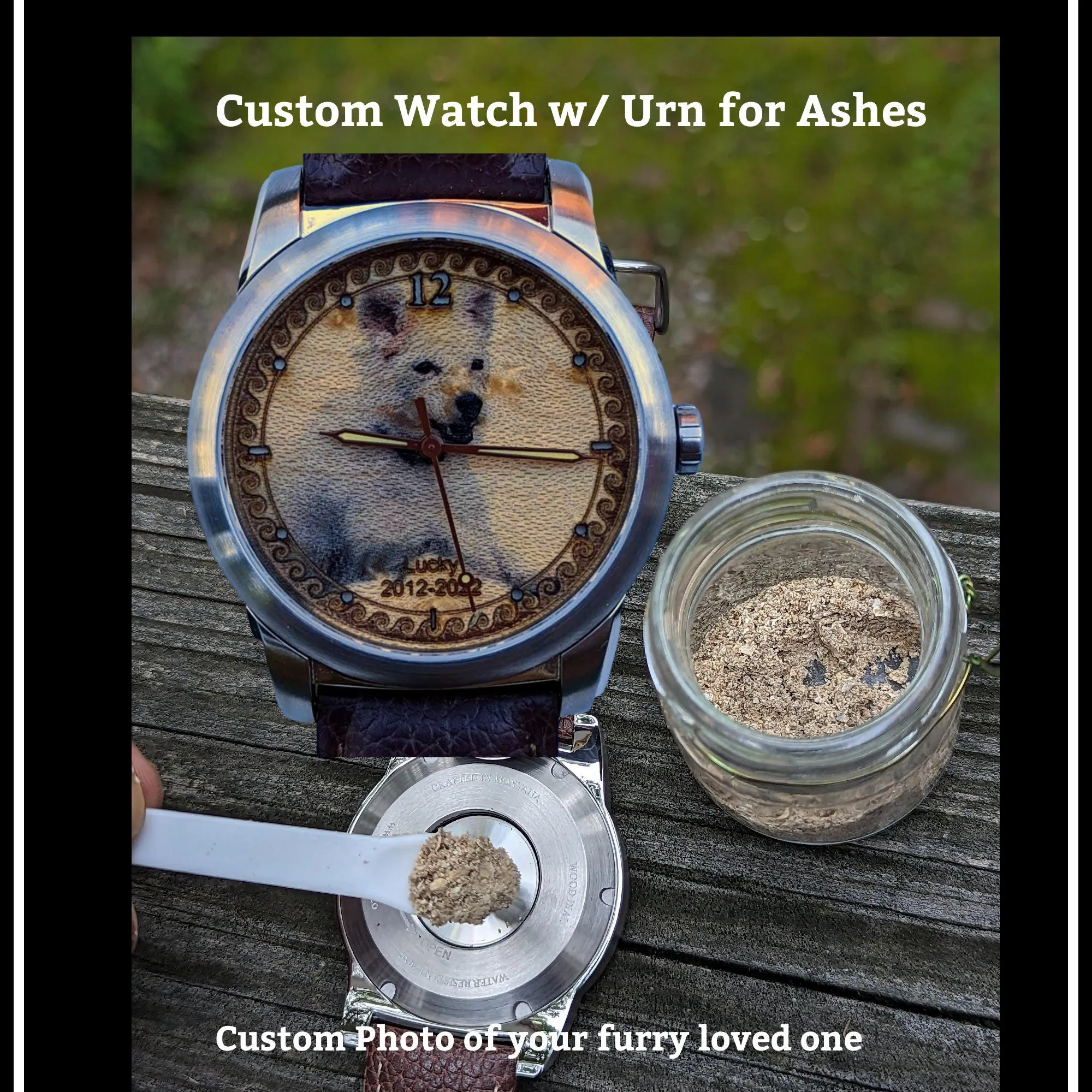 Pet Loss Sympathy Gift Cremation Ash Watch