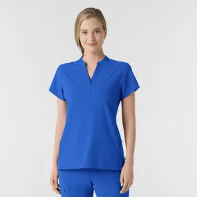 RENEW Women's Mandarin Collar Scrub Top - Royal