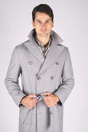 Unlined Double-Breasted Merino Wool Trench Coat