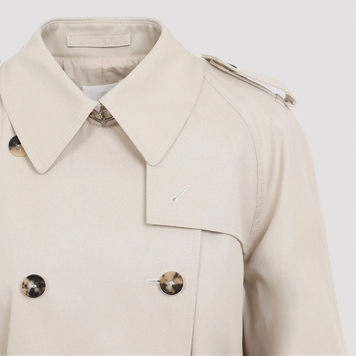 VOYOU BEIGE TRENCH COAT BLACK BELT