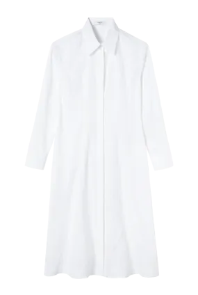 White Panel Detail Midi Shirt Dress